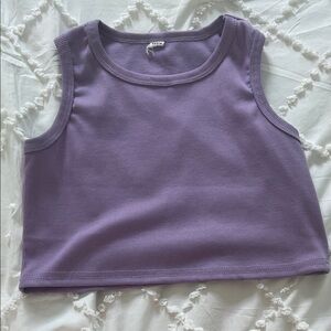SHEIN Lavender Ribbed Tank Top